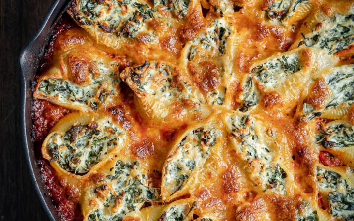 cheesy spinach pasta bake