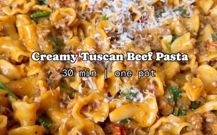 tuscan ground beef pasta