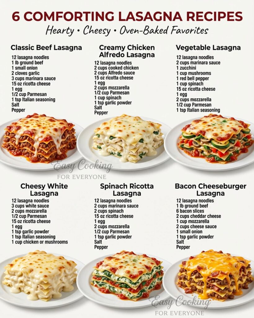 types of lasagna