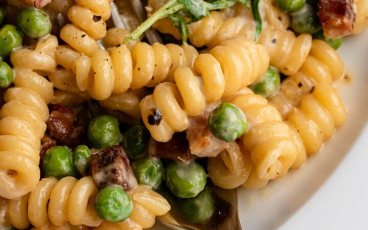 snap peas pancetta pasta