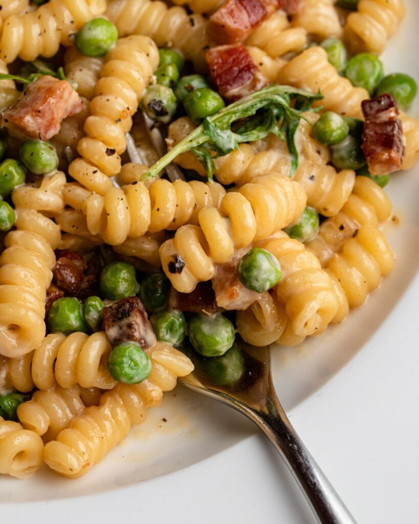 snap peas pancetta pasta