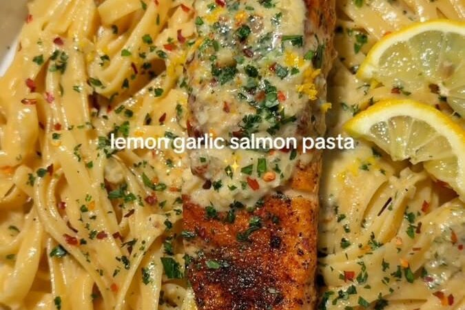 creamy garlic butter fish pasta