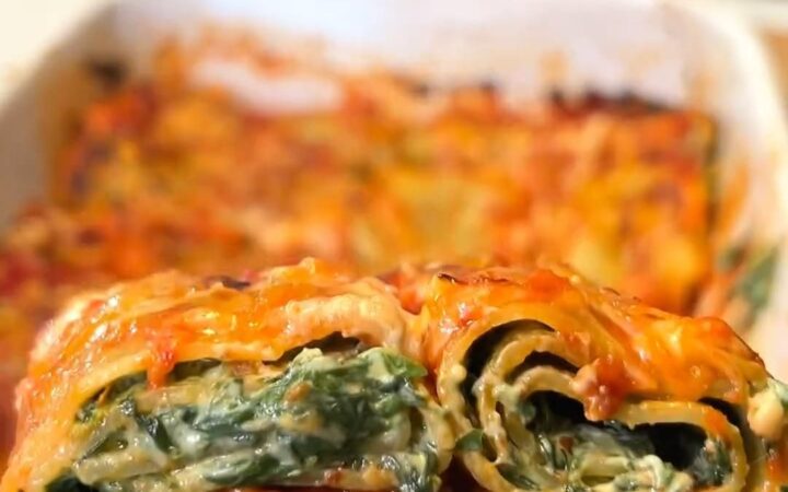 vegan lasagna with spinach